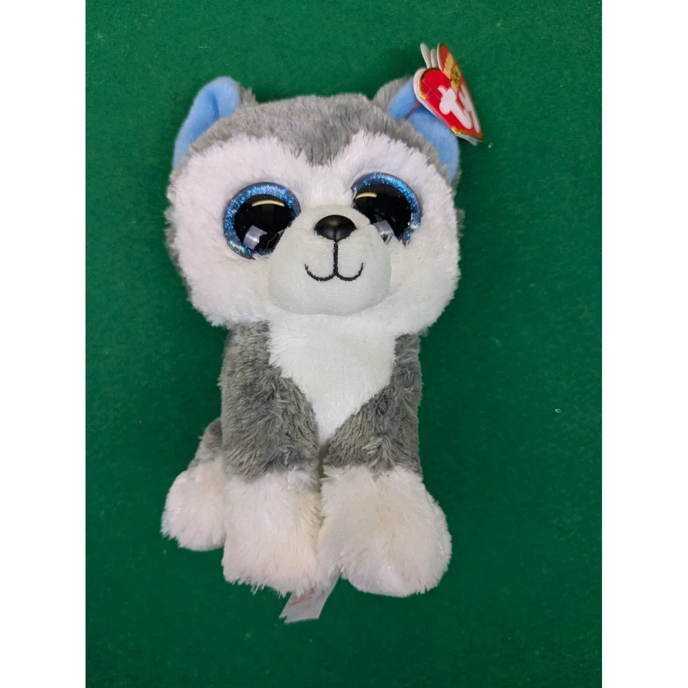 Ty Beanie Boos Slush Husky Gray White Blue Sled Dog Plush 6